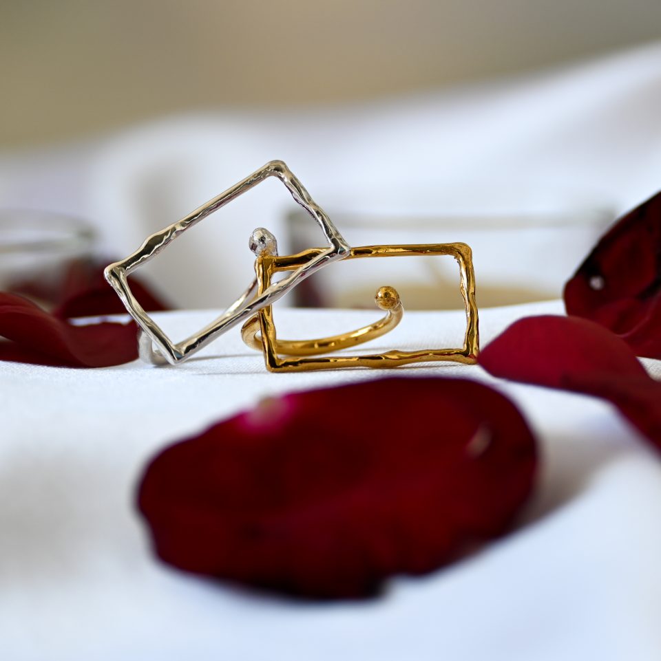 Sterling Silver Rectangular Ring