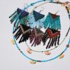 JeΑc Design handmade earrings made of macrame threads and shiny beads for the summer.