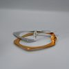 handmade gold plated brass bracelet with seashell, handmade greek gold plated brass bracelet with seashell, handmade summer gold plated brass bracelet with seashell, handmade bracelet for greek summer, handmade gold plated brass creation with seashell for summer.