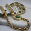 tinkerbell's leather belt with gold charms and emerald gems, genuine leather belts in white, summer leather belts, boho genuine leather belts, boho leather accessories, boho leather creations.