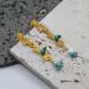 handmade boho bliss turquoise earrings with freshwater pearls, freshwater pearl earrings, cultured pearl earrings, gold-plated earrings, sterling silver earrings, designer sterling silver earrings, turquoise natural stone jewelry.