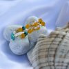 handmade boho bliss turquoise earrings with freshwater pearls, freshwater pearl earrings, cultured pearl earrings, gold-plated earrings, sterling silver earrings, designer sterling silver earrings, turquoise natural stone jewelry.