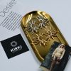 Gold plating sunray earrings inspired by the sun