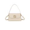 Elegant Raffaello beige shoulder bag, made in Italy from high-quality leatherette. It features a detachable leather strap in the same beige shade as the bag and adjustable length. It is adorned with gold-tone metal details and a magnetic clasp.