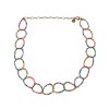 Colorful beaded choker necklace with vibrant colored beads and gold-tone steel details. A playful, saltwater-resistant summer essential for women and teen girls.