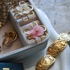 Adjustable gold ring with 3D floral design