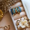Turquoise zircon earrings for summer style